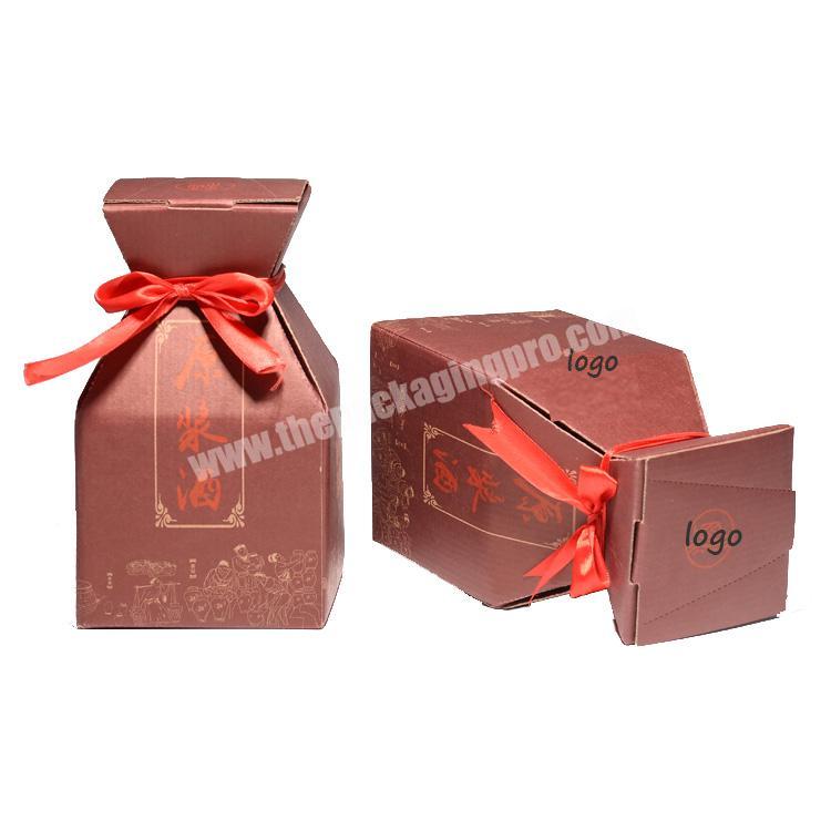 High quality cardboard red custom cardboard wine gift box