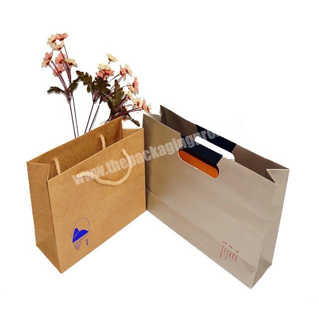 high quality cheap custom branded design brown kraft paper gift bag