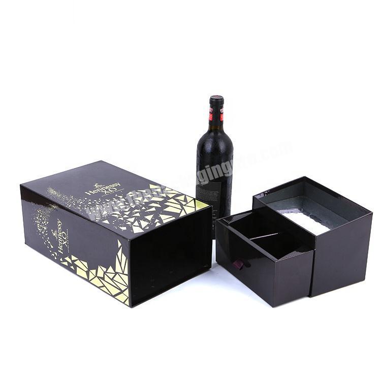High Quality Cheap High End Paper Packaging Wine Bottle Glass Gift Box With Lid