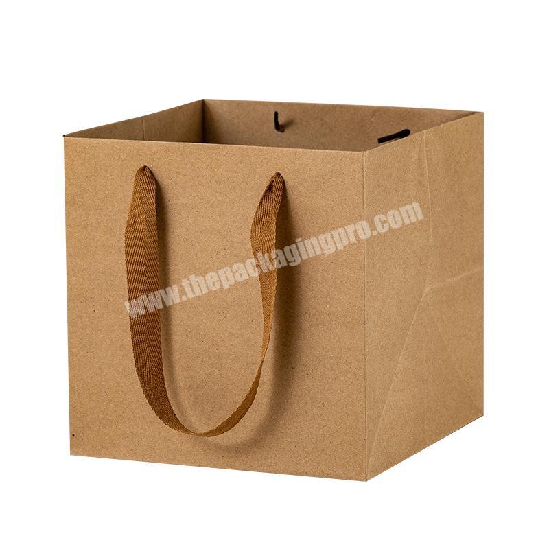 High quality cheap paper bags thick square kraft paper bags can be used for gift packaging