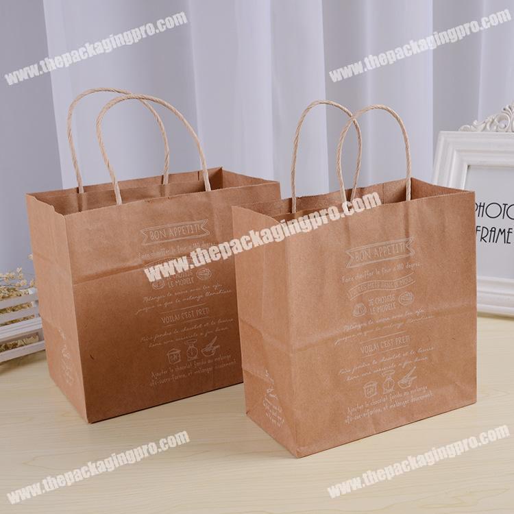High quality China factory block bottom cake fast food packaging paper tote bag