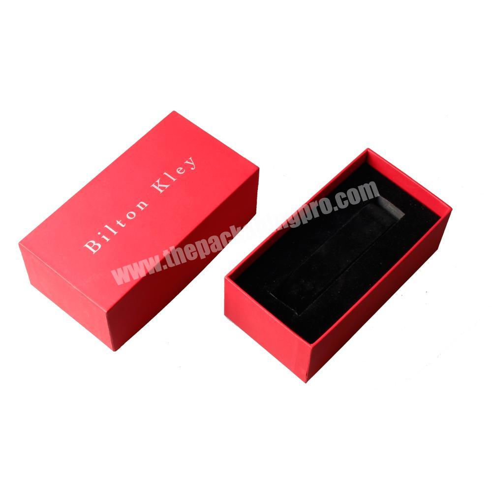 High quality classic design red lid and base cardboard gift box packaging with foam inserts
