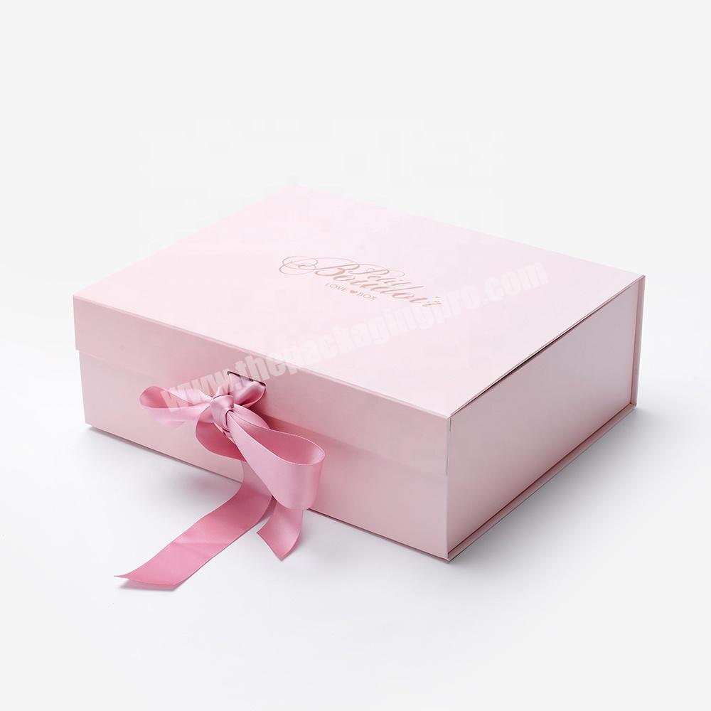 High Quality Collapsible Luxury Ribbon Christmas Gift Box