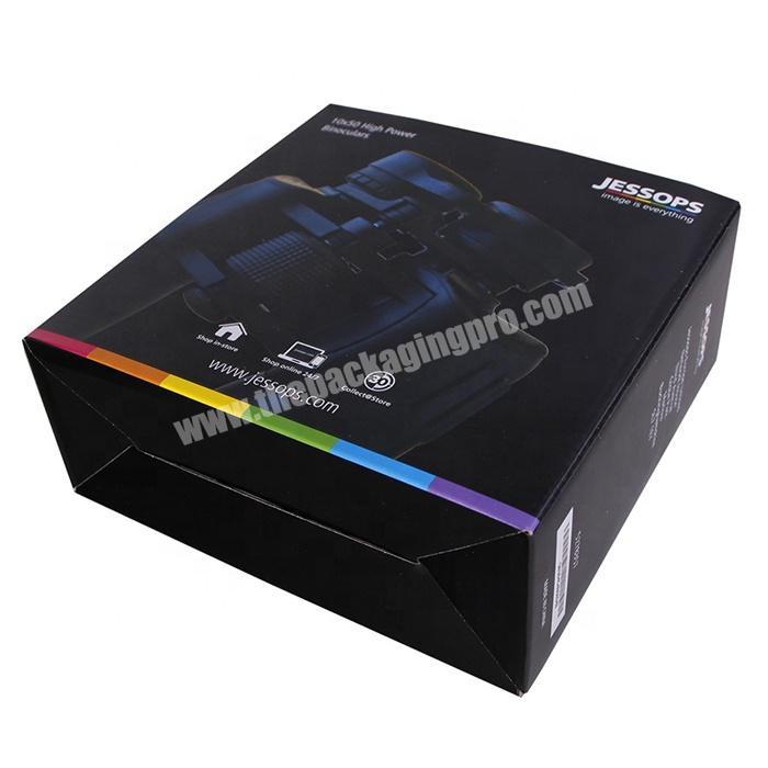 High quality corrugated b flute paper tools packaging box black color telescope box
