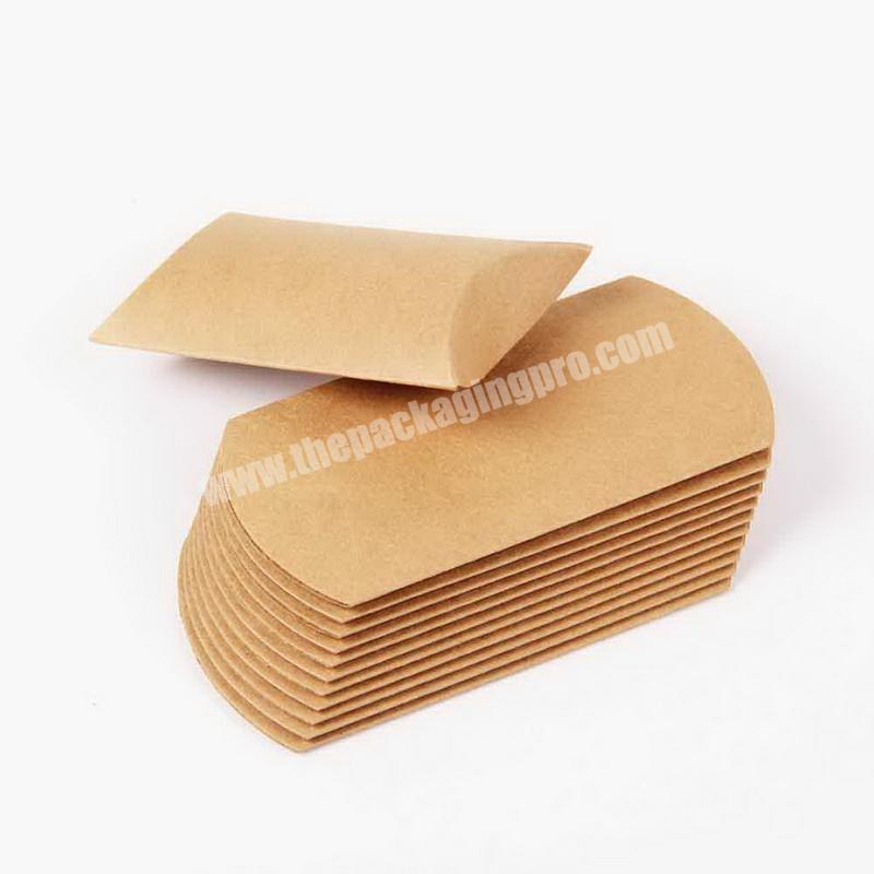 High Quality Craft Paper Folding Pillow Box,Recyclable Color Printing Custom Different Styles Kraft Pillow Box For Packaging