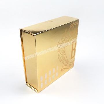 High Quality Creative Custom Gold Color Rigid Paper Folding  Facilitate Transport Magnetic Closure Packaging Gift Box