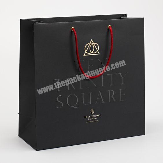 High Quality Custom Black Paper Foldable Shopping Bags Large Recyclable Paper Pocket Grocery Shipping Bag Dongguan