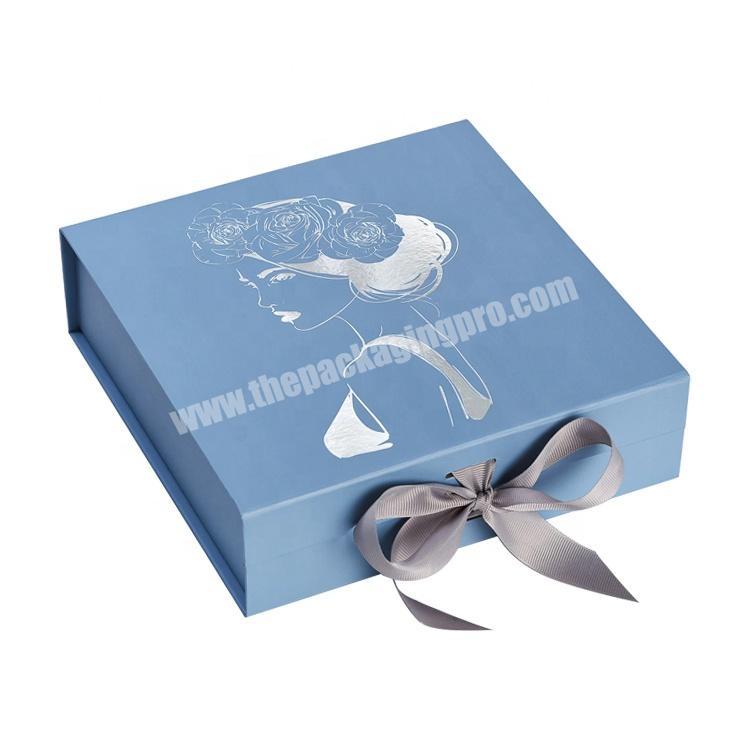 High Quality Custom Foldable Kraft Magnetic Gift Box With Ribbon Packaging Box