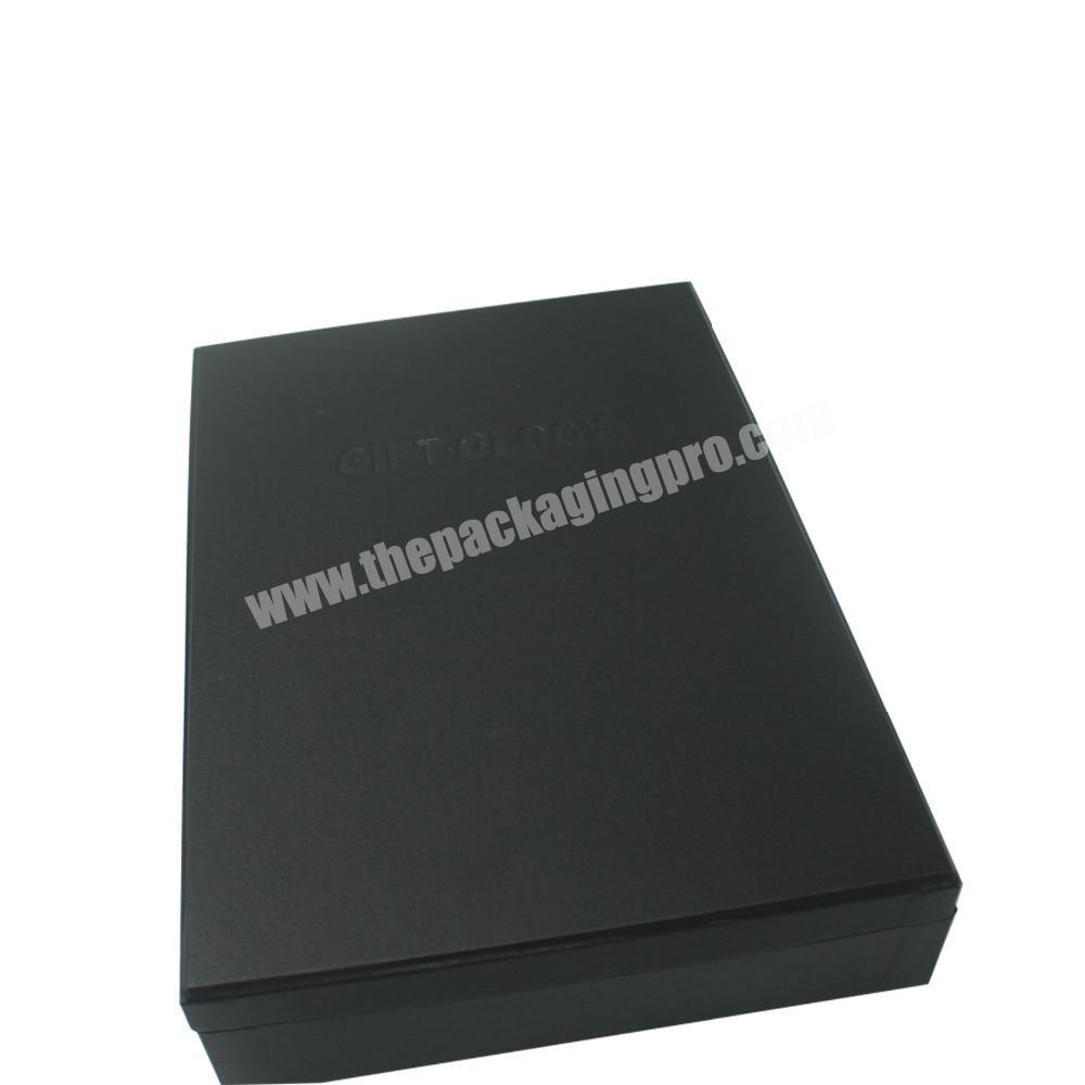 High Quality Custom Logo Clothing Packaging Box Lid, Cheap Wholesale Printed Black Cardboard Lid And Base Packaging Box
