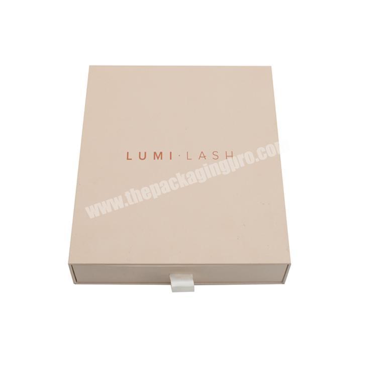 High quality custom logo eco-friendly paper cardboard sliding drawer gift box for cosmetic