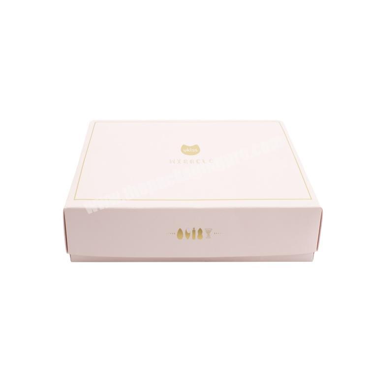 high quality custom logo pink color folding craft paper gift box