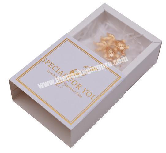 High Quality Custom Logo Printed Manufacture Handmade Paper Gift Box Drawer Jewelry Boxes Packaging