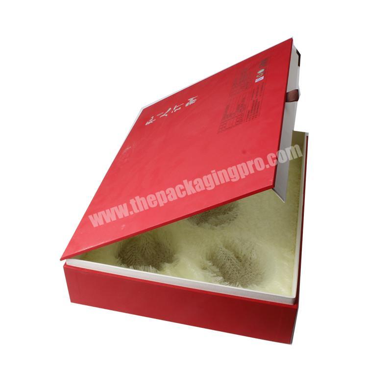 High quality custom logo red cardboard magnetic book shape gift packaging box
