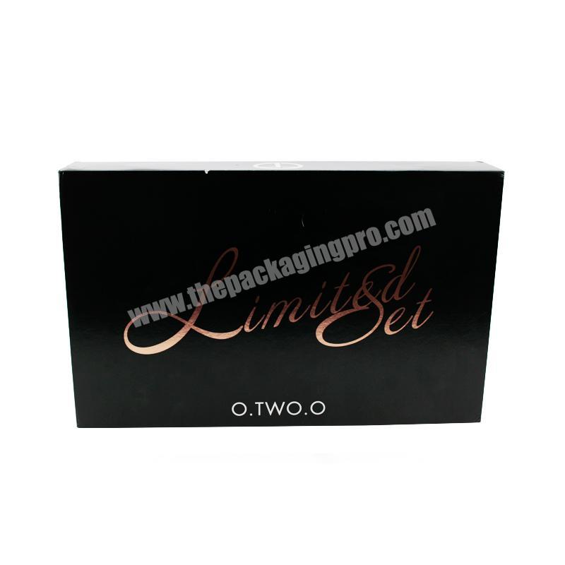 High quality custom luxury black cardboard gift packaging box for lipstick