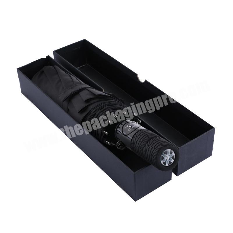High quality custom Luxury Black cardboard packaging umbrella gift box