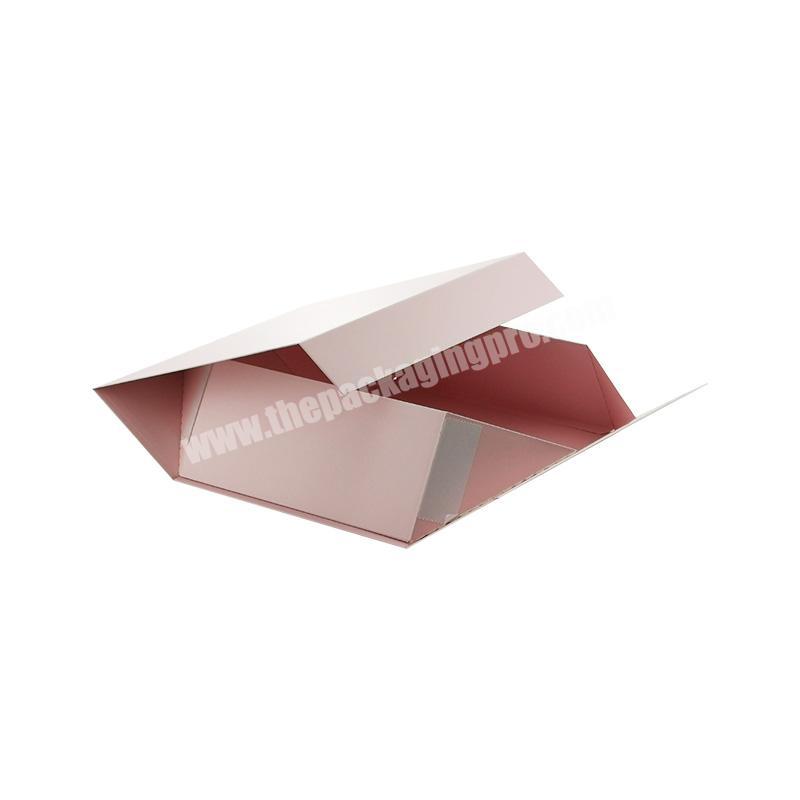 High quality custom luxury rigid cardboard packaging magnetic folding box for large shirt pink gift box