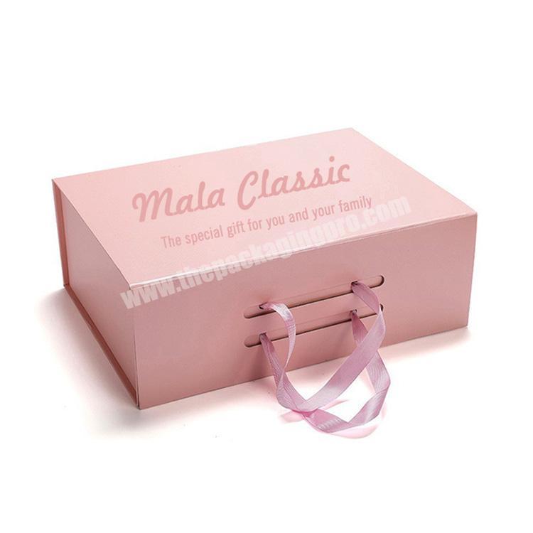 high quality custom magnetic folding box ribbon closures