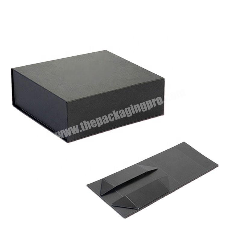 High Quality Custom Matte Black Laminated Rigid Cardboard Paper Magnetic Folding Shoes Packaging Box