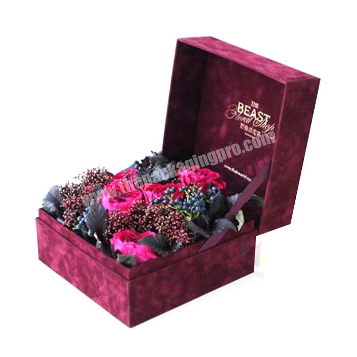Velvet Flower Box Velvet Rose Bouquet Round Hat Box - China Flower Box, Box  Flower