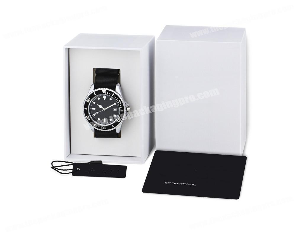 High Quality Custom Paper Printed Matte White Watch Packing Box With Sponge For Gift