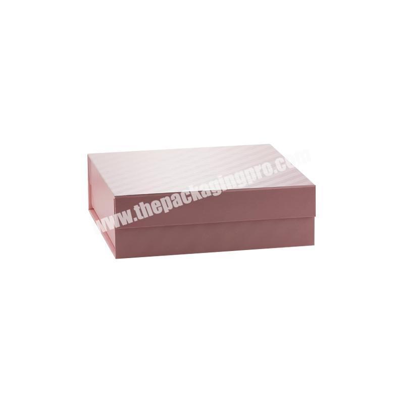 High quality custom pink cardboard handmade soap packaging paper box for gift Foldable packing box with magnetics ribbon