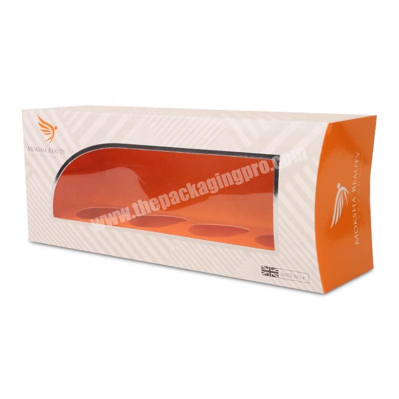 high quality custom print logo silver foil orange color bath bomb packaging paper box with insert tray holder