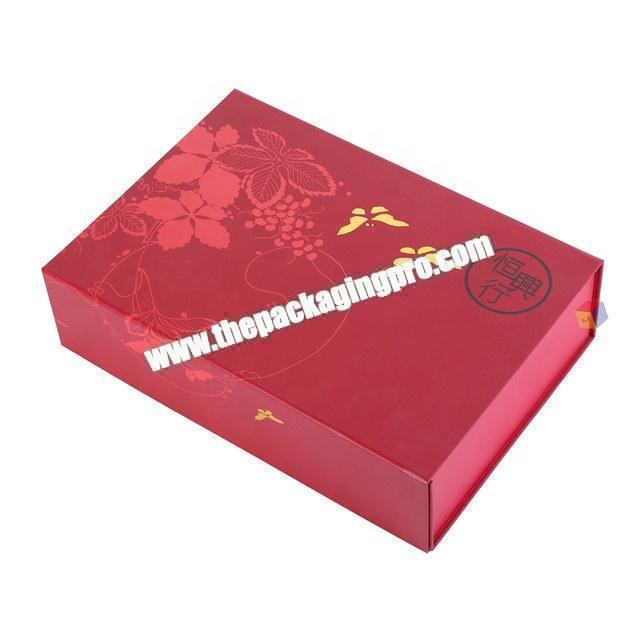 high quality custom printed red folding gift box packaging