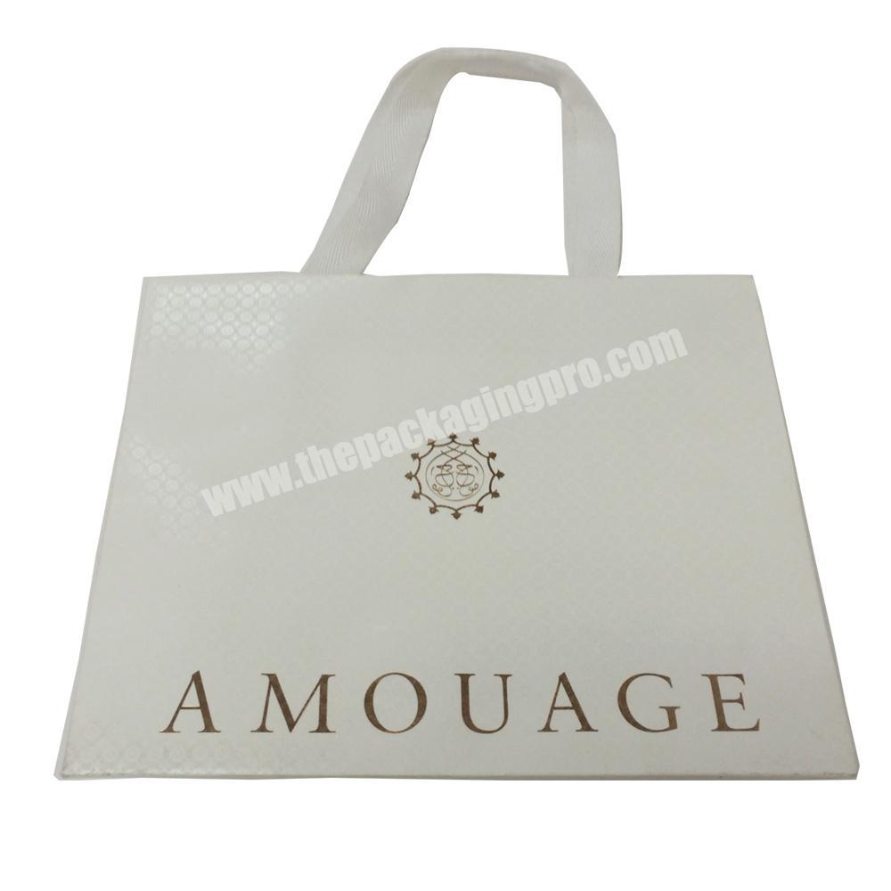 High quality custom printed white craft shopping box with handles