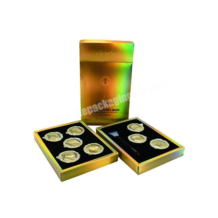 high quality customized gold Logo rectangle storage cosmetic gift box