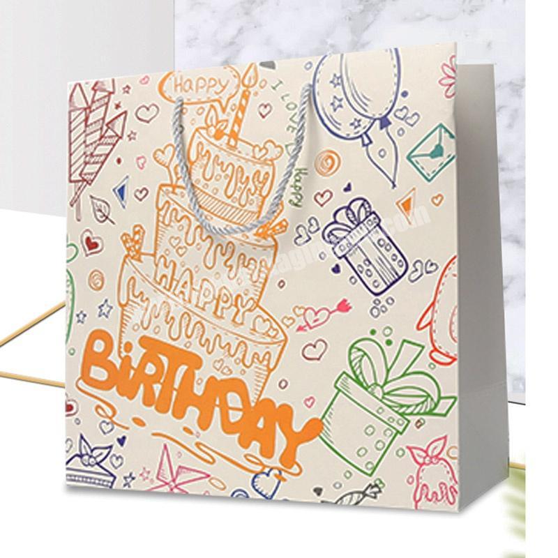 High Quality Customized Printing Birthday Gift Carrier Paper Bag Shopping Packing Bags