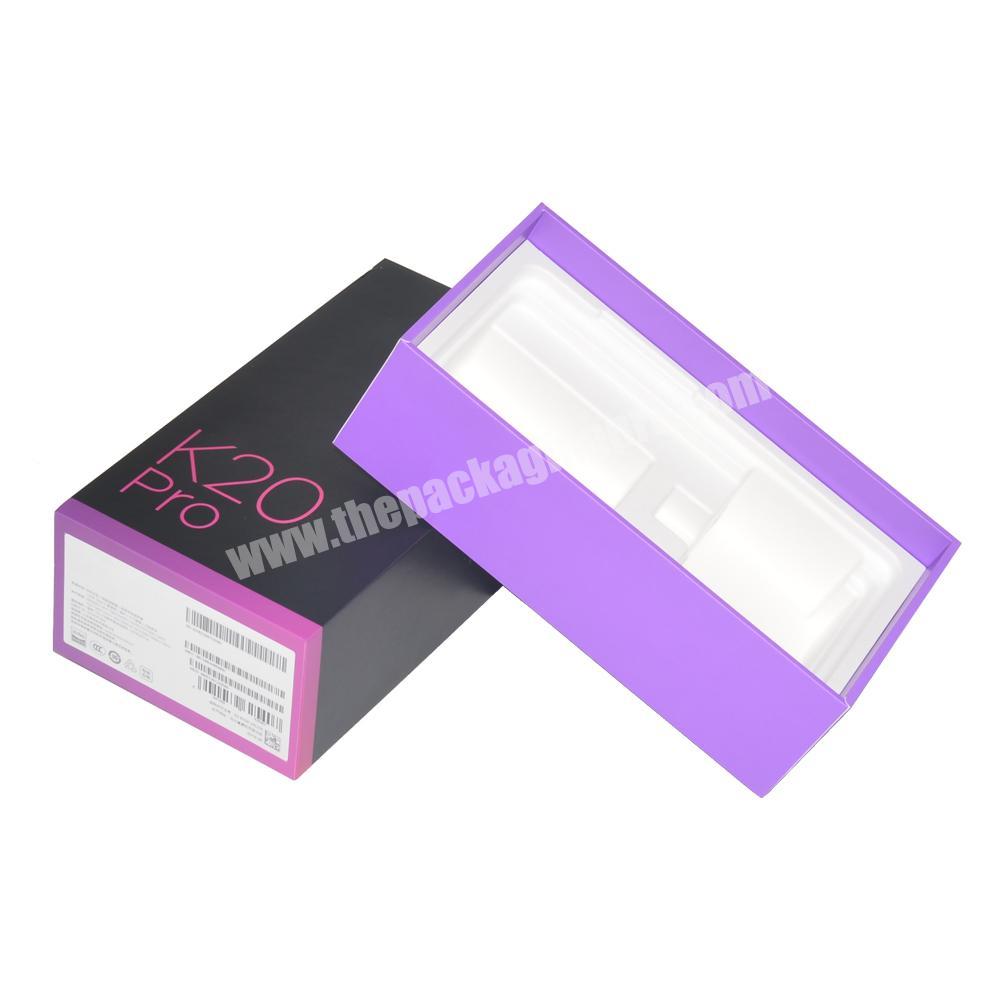 High quality empty cellphone paper boxes, rigid cardboard lid and base packaging boxes for cellphone