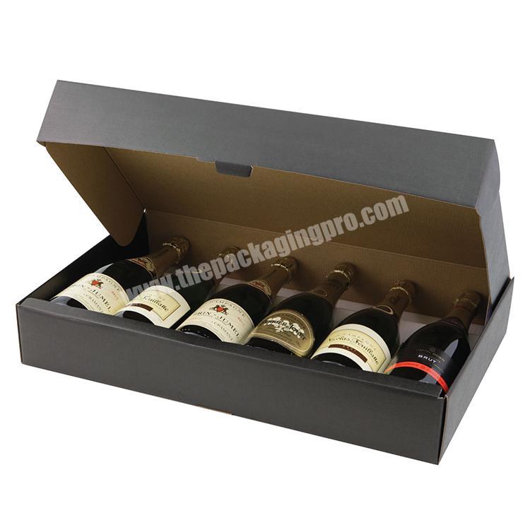 High quality factory price Eco-friendly corrugated cardboard made matte lamination outside 6 bottles of wine packaging box