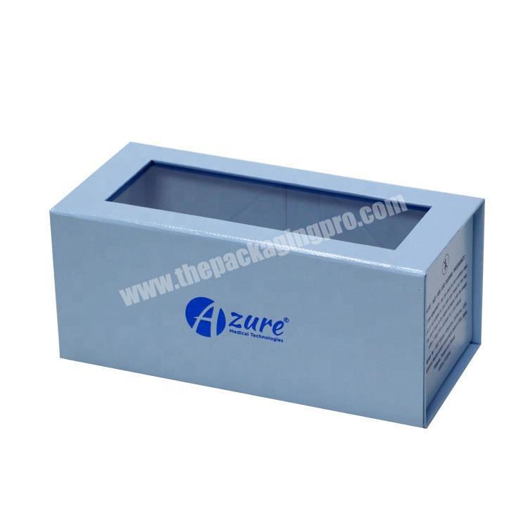 High quality foldable gift box with PET window luxurious foldable packaging box
