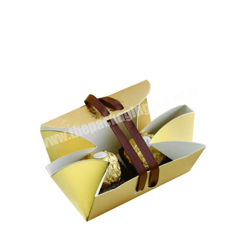 High quality foldable small chocolate box gift packaging for wedding