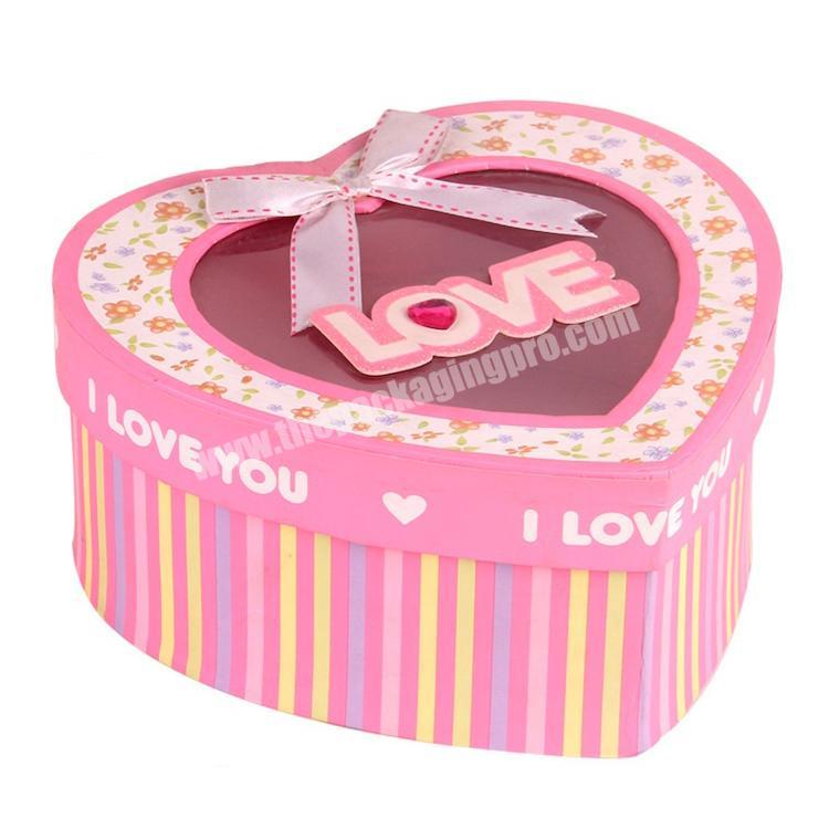 High Quality Gift Box Heart Shaped Clear Plastic PVC Valentine Boxes Chocolate Heart Shaped Gift Box With Ribbon Bow