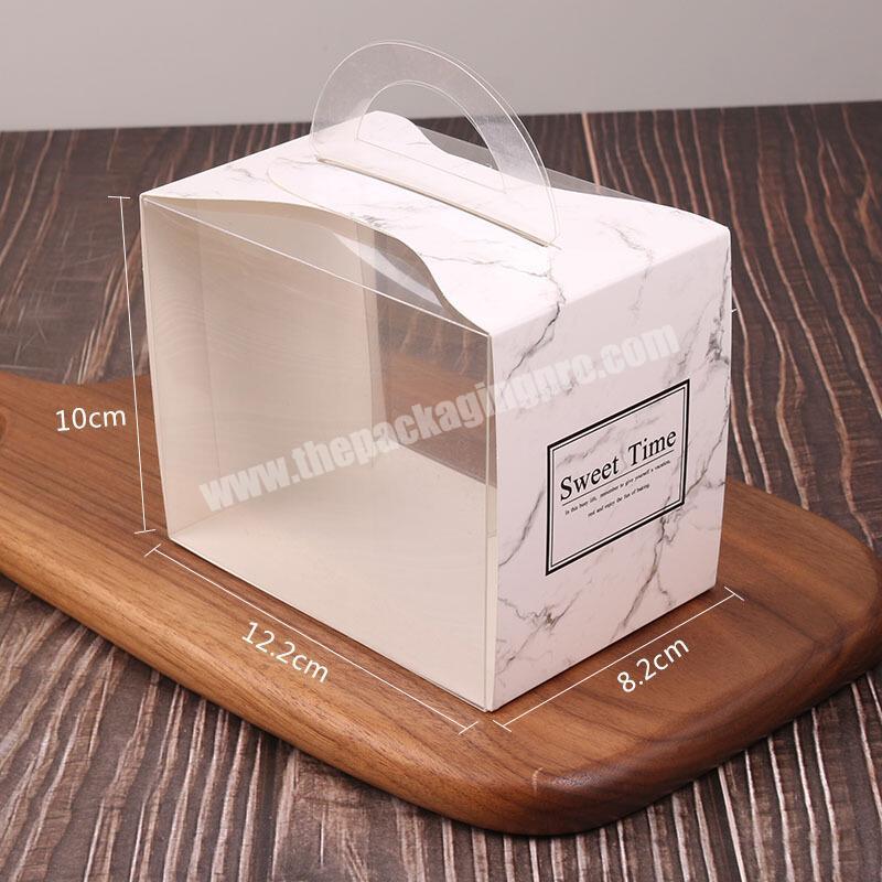 High Quality Good Looking Portable Piece Cake Take-out Packing Box with PVC Window and Insert Layer