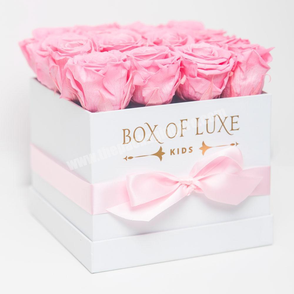High quality good price cardboard square rose flower packaging boxes hat boxes for sale