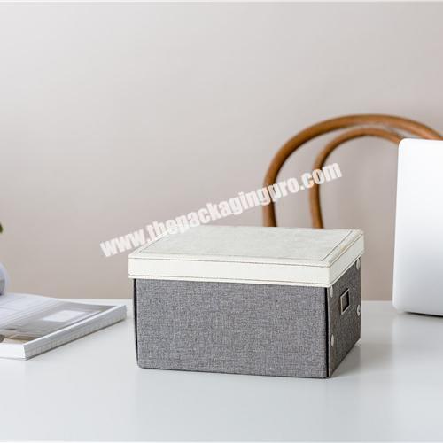 High quality home organizer all sizes rectangle gray foldable storage box with white lid