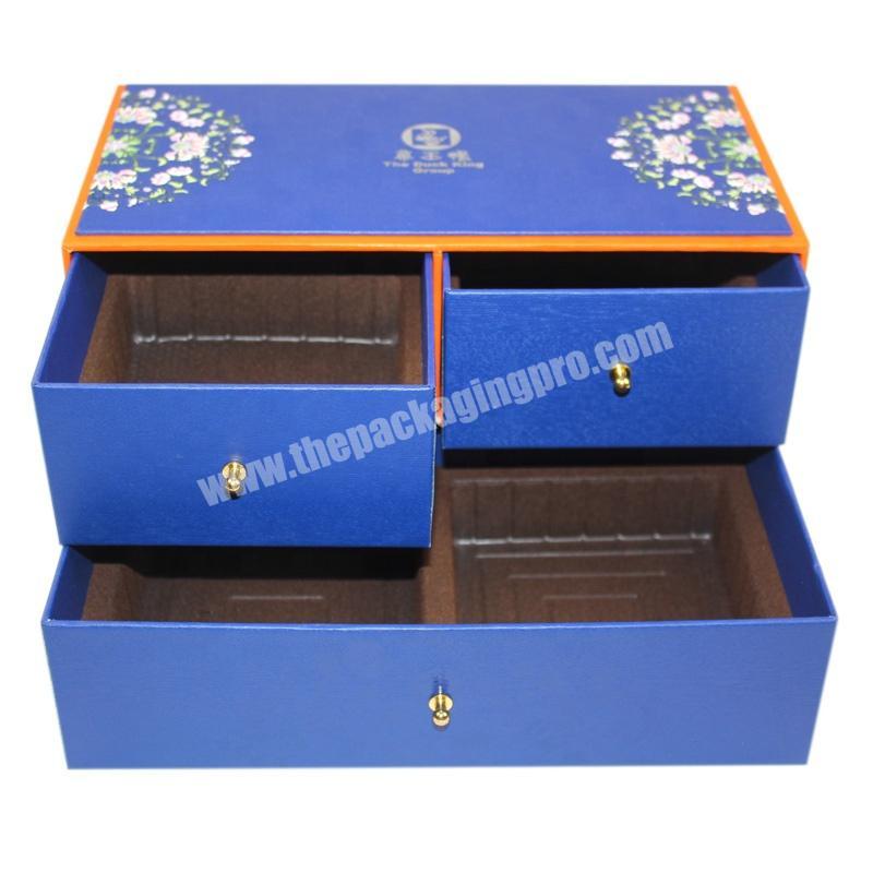 High Quality Jewelry Packaging Velvet Drawer Box With Handle