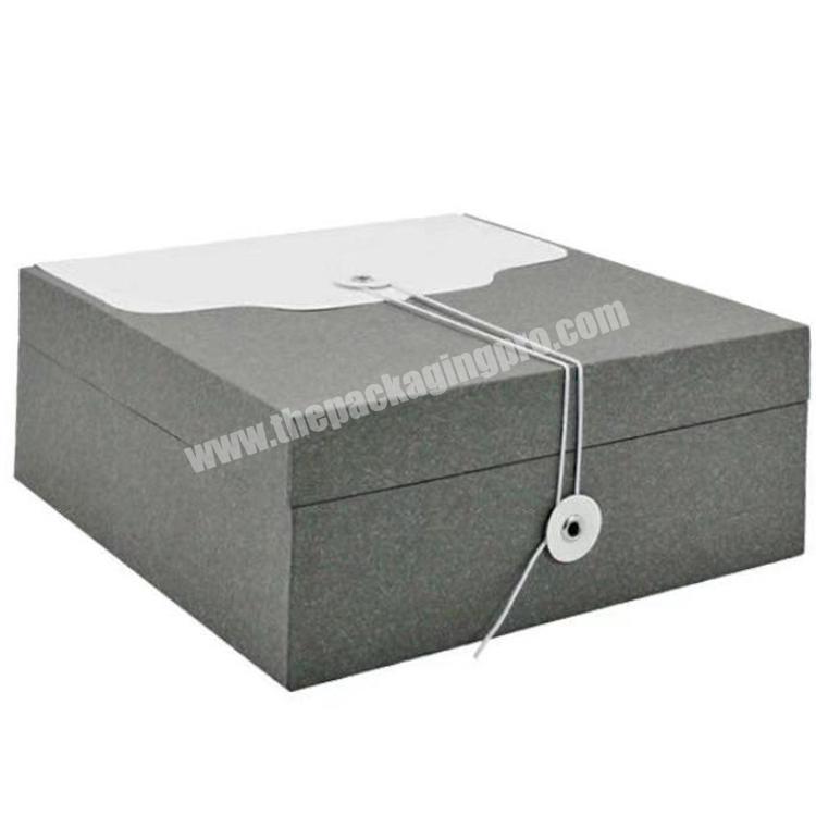 Custom High Quality Keepsake Storage Box Square Shape Handmade Flip Lid Gift Packing Box Luxury Gray Big Gift Box For Gift