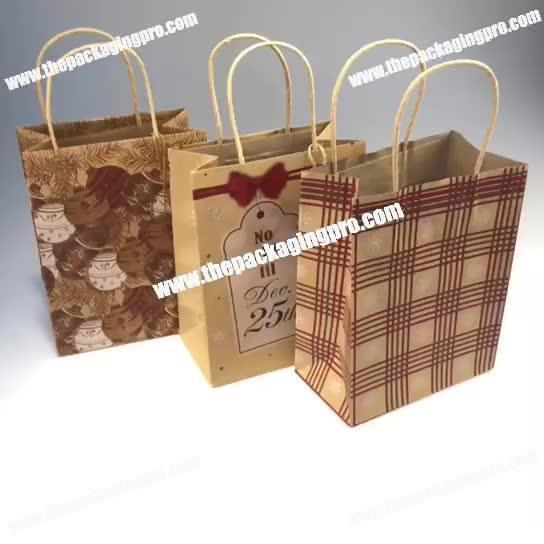 high quality kraft  paper bag shoppingpaper packaging bag with twist handle