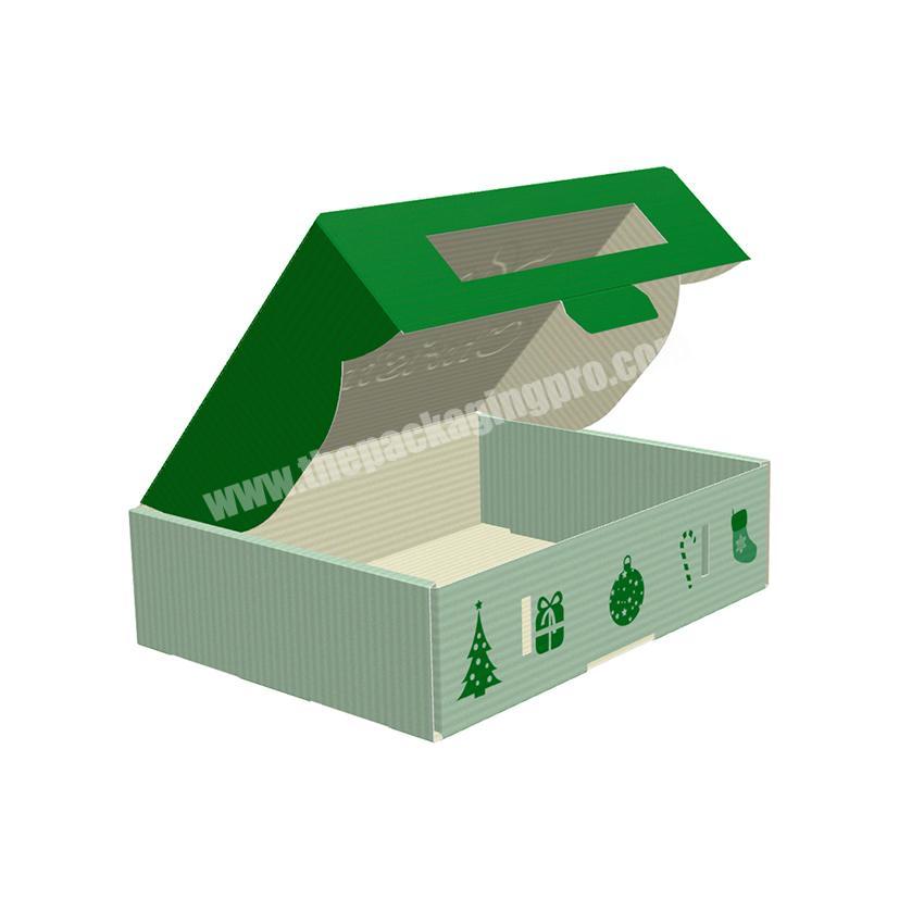 High Quality Logo Custom Green Matt Lamination Paper Shipping Mailer Box for Christmas Gift