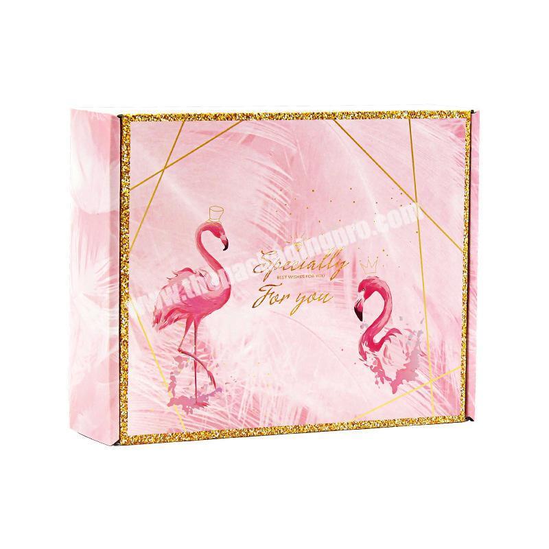 High Quality Logo Custom Luxury Pink Color Matt Lamination Shipping Box