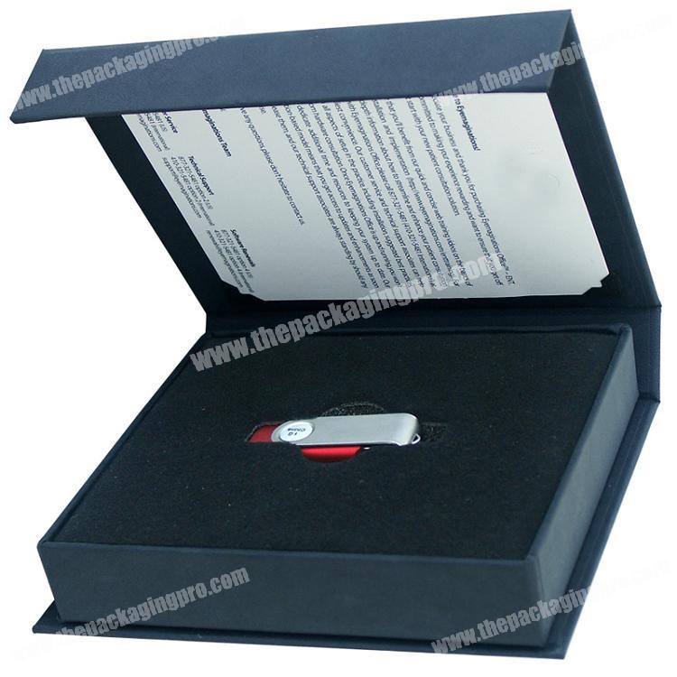 High quality Logo Custom Printing Color Luxury Cardboard Packaging Flip Top Magnetic Close USB Gift Box