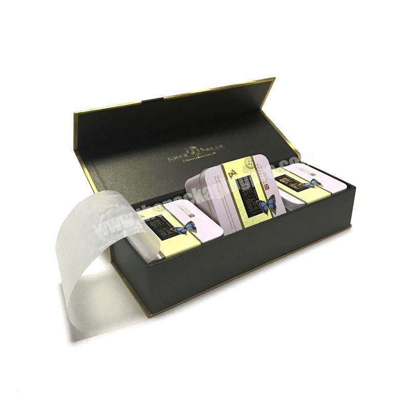 High Quality Luxury 3 Pcs Pack Boxes Cigarette E-cigarette Hot Stamp Uv Coating Tea Boxes Packaging With Magnetic