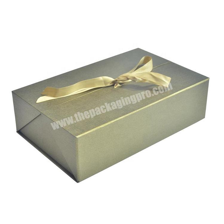 High Quality Luxury Antique Foldable Cardboard Paper Wine Bottle Gift Box With Ribbon Bowknot