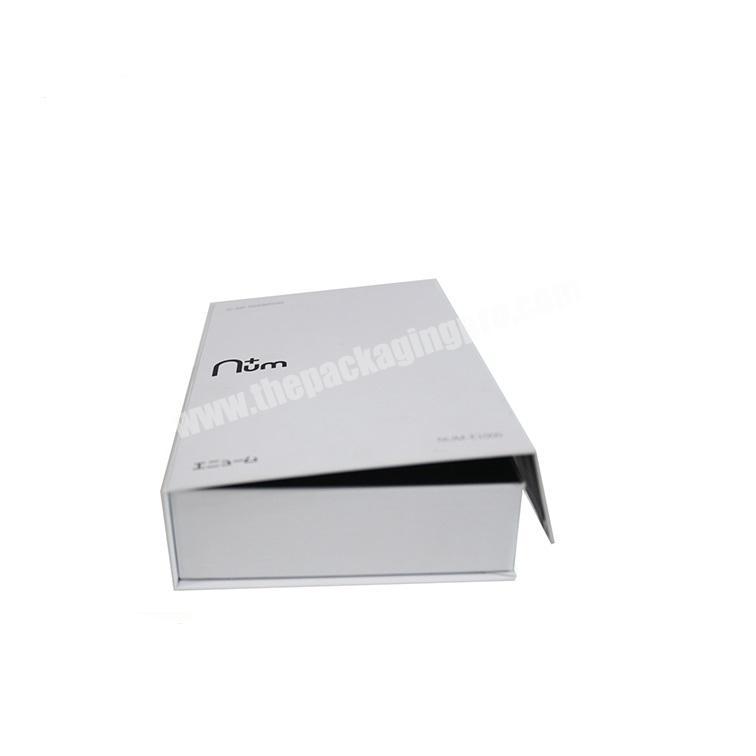 High quality luxury  black ribbon book shape flip top magnet flap paper box gift box packaging