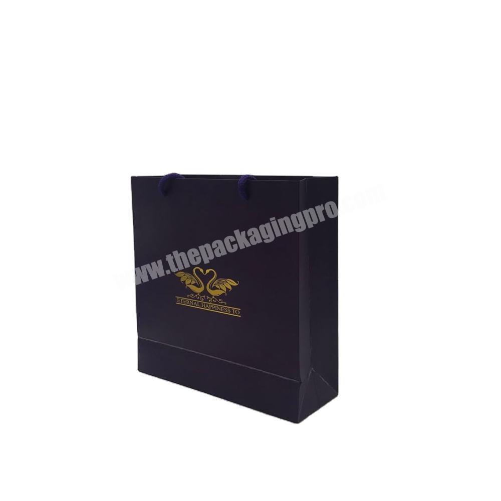 High quality Luxury Blue Packing Shopping Paper Bags