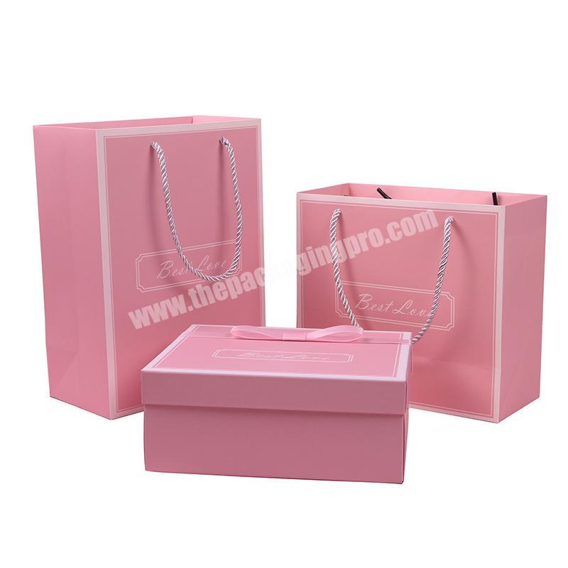 High quality Luxury pink strong Gift Paper Cardboard Shoe Foldable BoxLuxury Paper Shoe Boxes