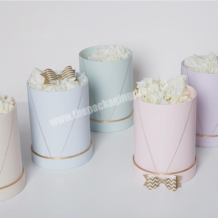 High quality luxury round paper flower packaging box with custom logo